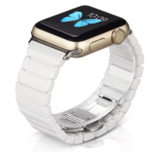 Bracelet blanc haut de gamme en céramique et métal